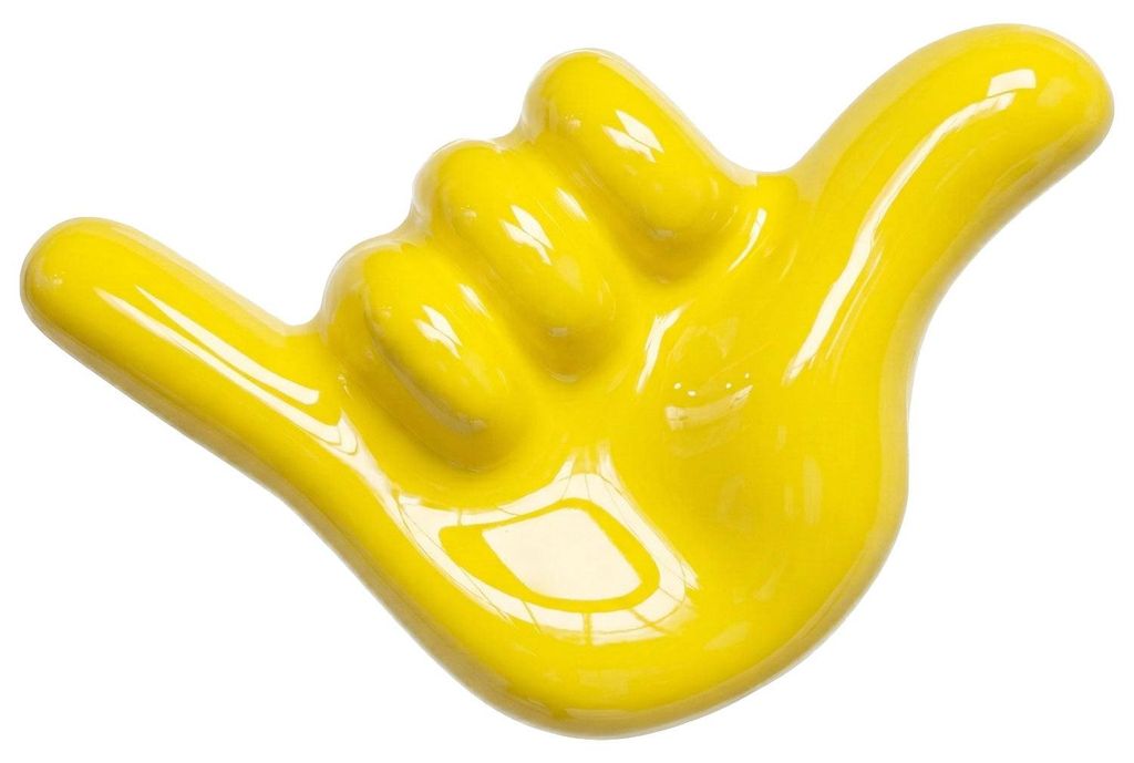 Heizkörper-Kleiderhaken Shaka Gelb, bohrfrei, 9,5x15x7 cm, für Rohre Ø 15-28mm