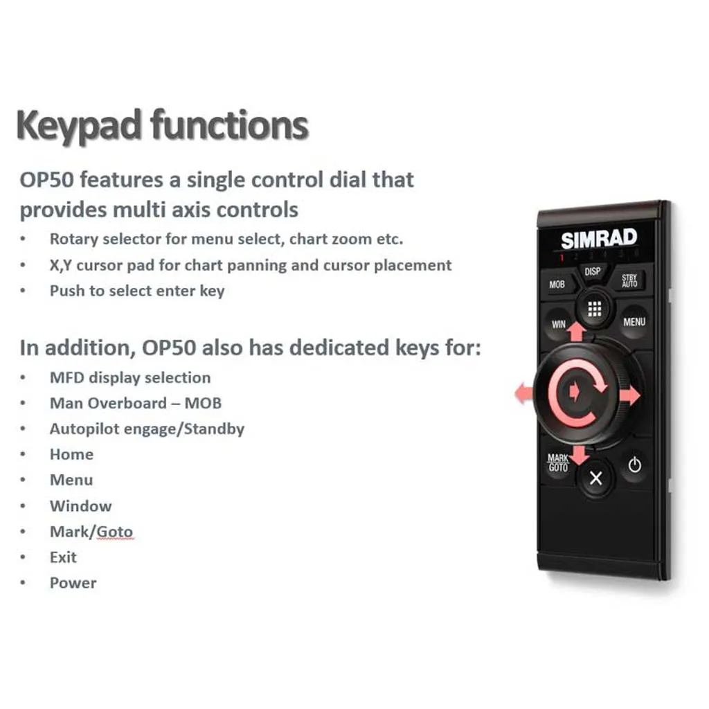 Télécommande Simrad OP50 verticale pour piloter votre traceur NMEA2000 - 5