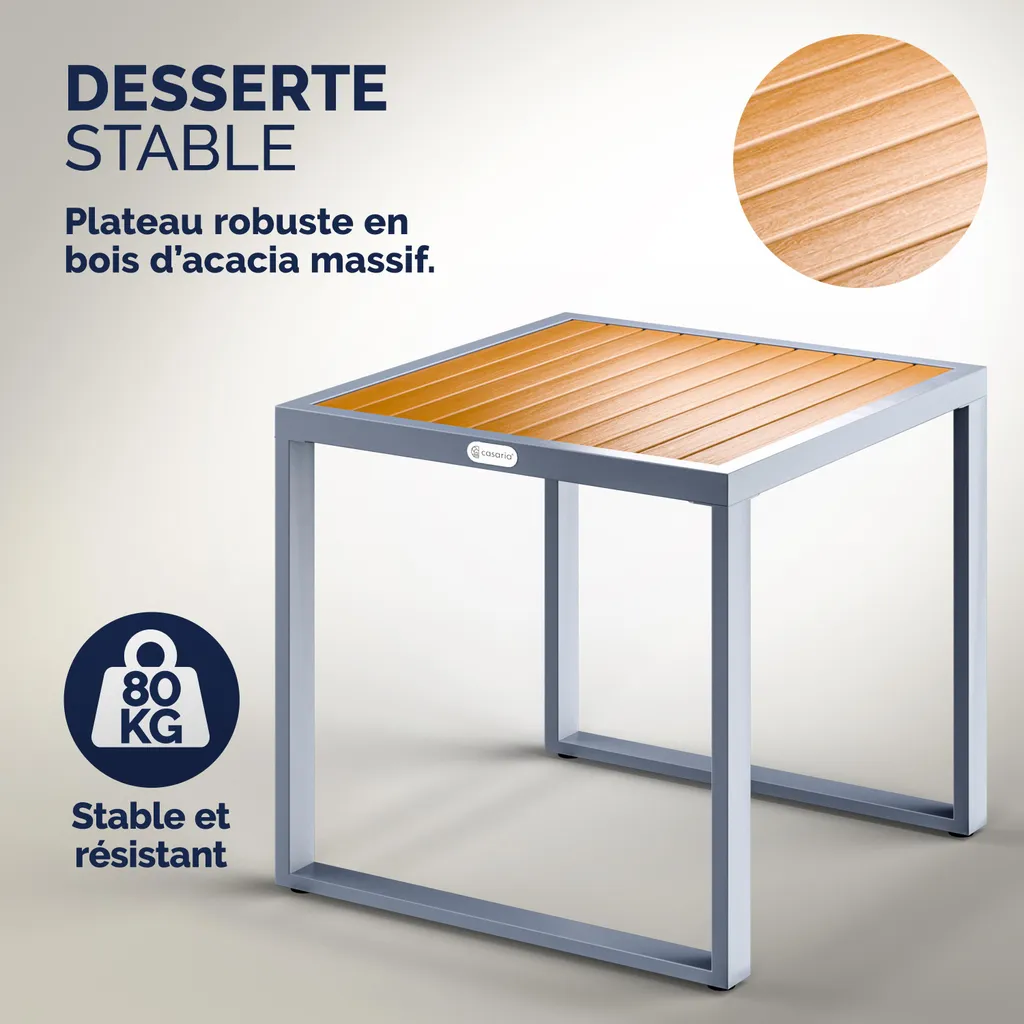 Set de Jardin Résistant aux Intempéries en Polyrotin avec Pieds Ajustables - 3