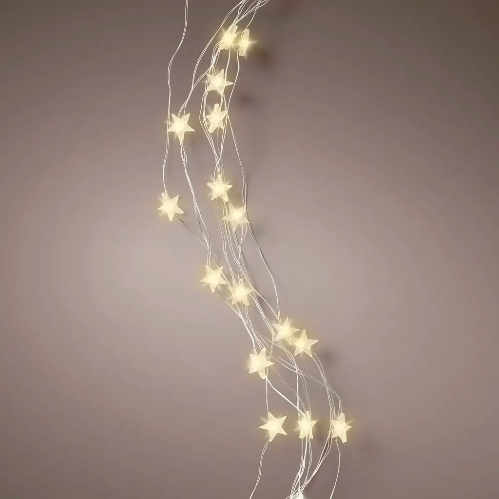 Luci LED a Cascata 90cm con Stelle - 64 Luci con Timer Intelligente