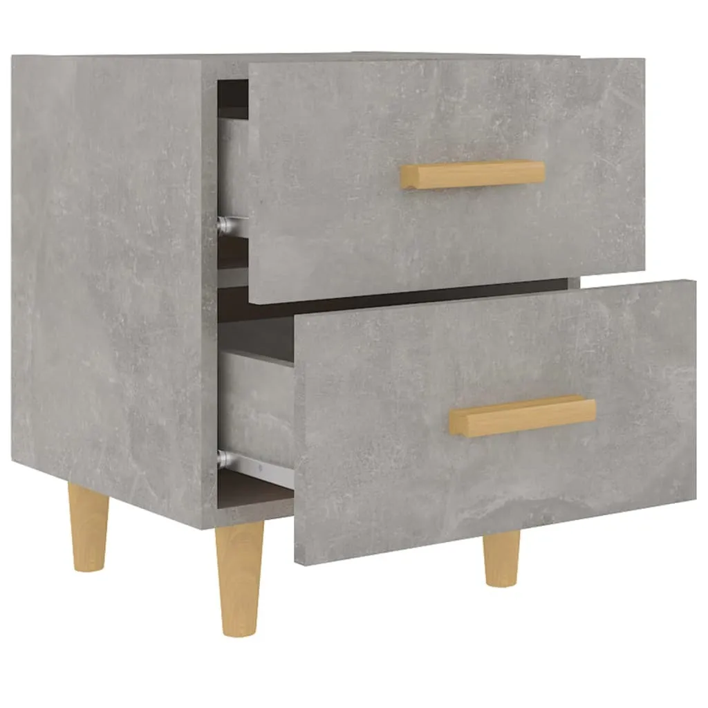 Chevet Gris Béton 40x35x47,5 cm : Lot de 2 tables de nuit modernes - 5