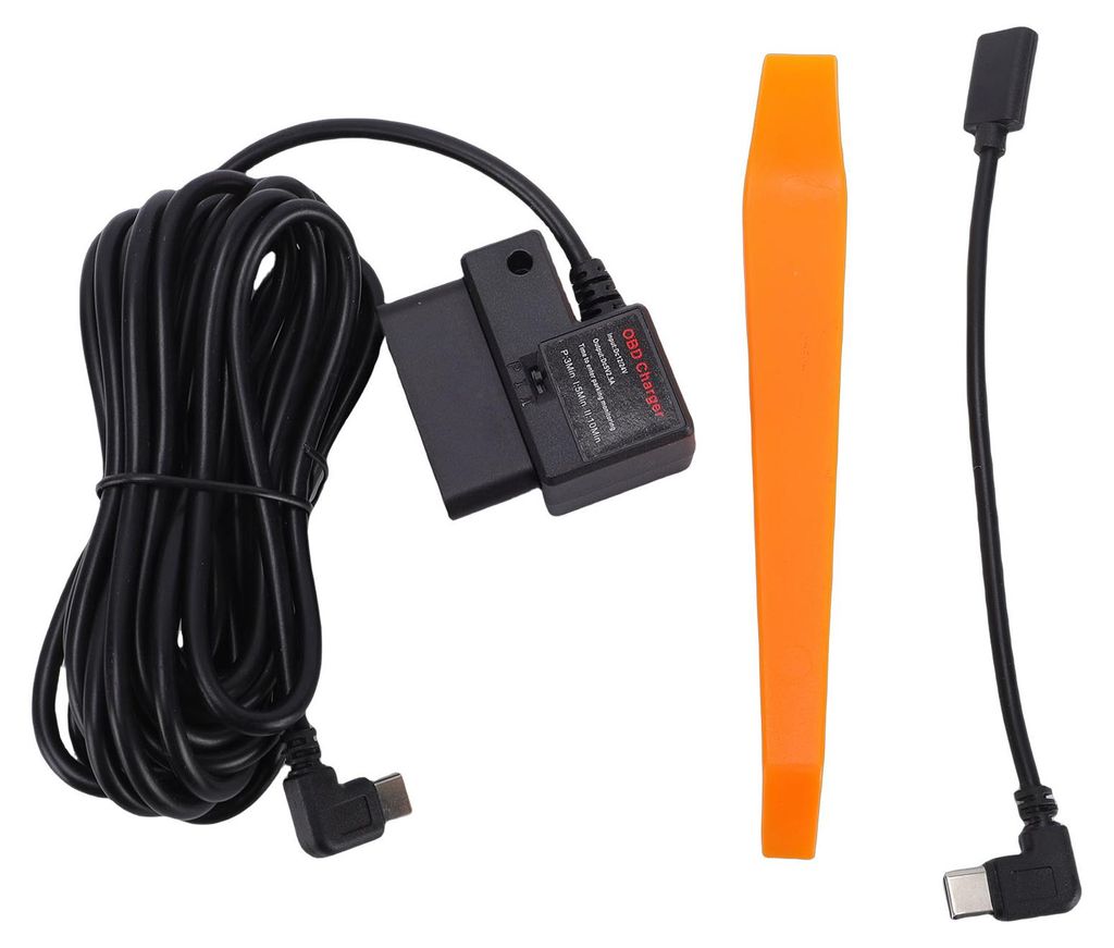 Dash Cam Hardwire Kit Typ C auf OBD mit A5 A8 Adapterkabel 12–24 V, 5 V, unterstützt Park-ACC, 24-Stunden-Überwachung für Auto-GPS-Dashcam