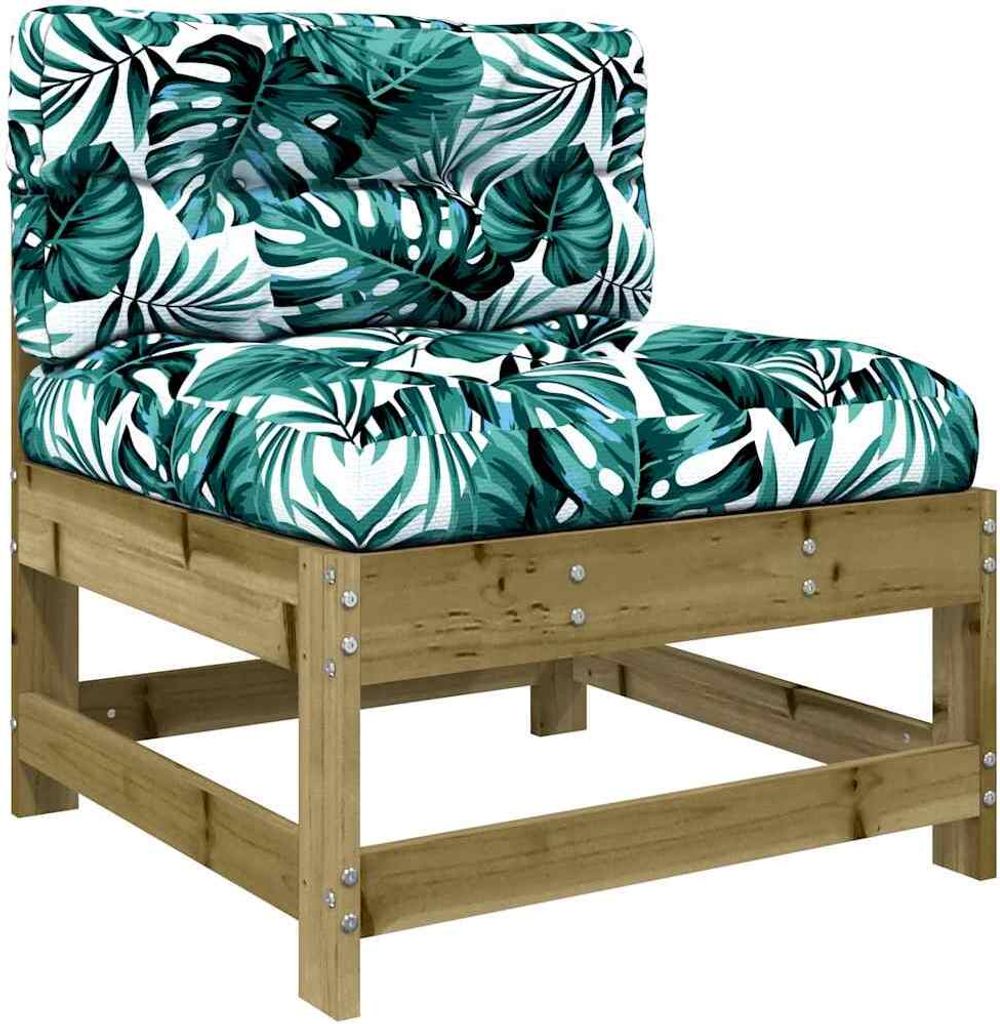 vidaXL Mittelsofa mit Kissen Kiefernholz Imprägniert