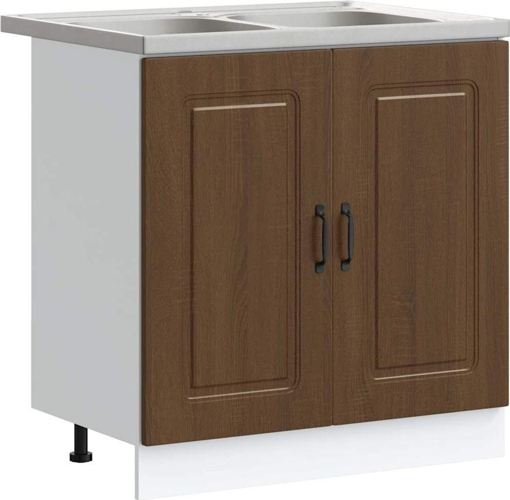 Küchenschrank Kalmar Braun Eichen-Optik 80 x 46 x 81.5 cm