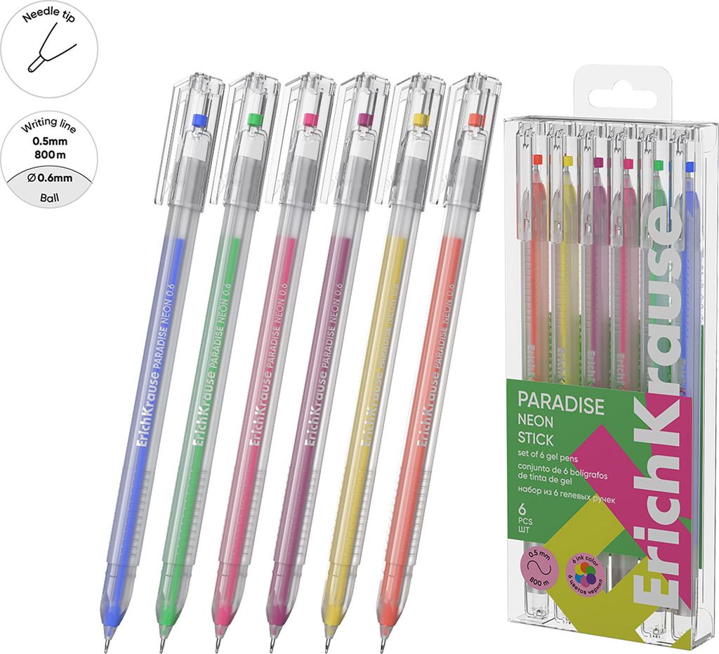 Gelstifte Paradise Neon 0,5mm 6er Pack Bunt