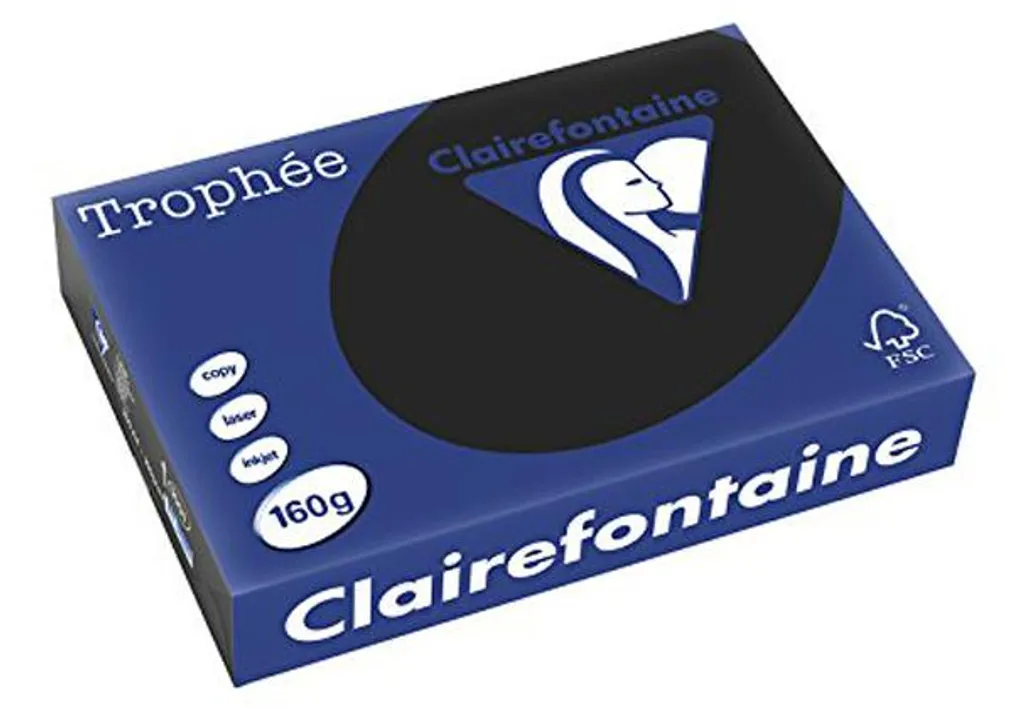 Papier Clairefontaine Trophée A4 160g Noir intense - Ramette 250 feuilles