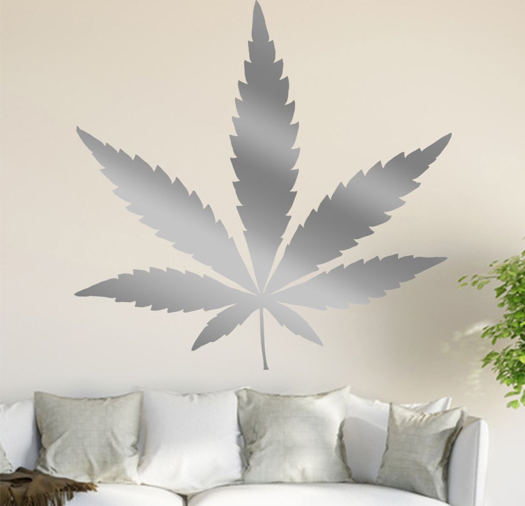 Hanf - Cannabis Wandtattoo in 6 Größen - Wandaufkleber Wall Sticker - Dekoration, Küche, Wohnzimmer, Schlafzimmer, Badezimmer