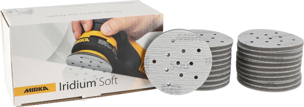 Mirka Iridium Soft Schleifscheiben Ø 77 mm Korn P500 / Klett Multifit / 20 S