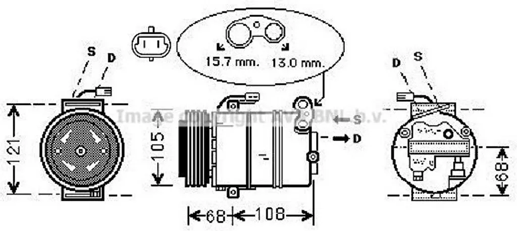 Compresseur de Climatisation PRASCO OLAK138 OE 1854092 Astra G Zafira A