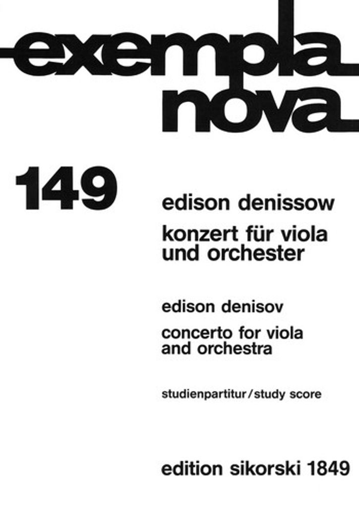 Konzert Fuer Viola Und Orchester Studienpartitur Din A 4 Exempla Nova 149