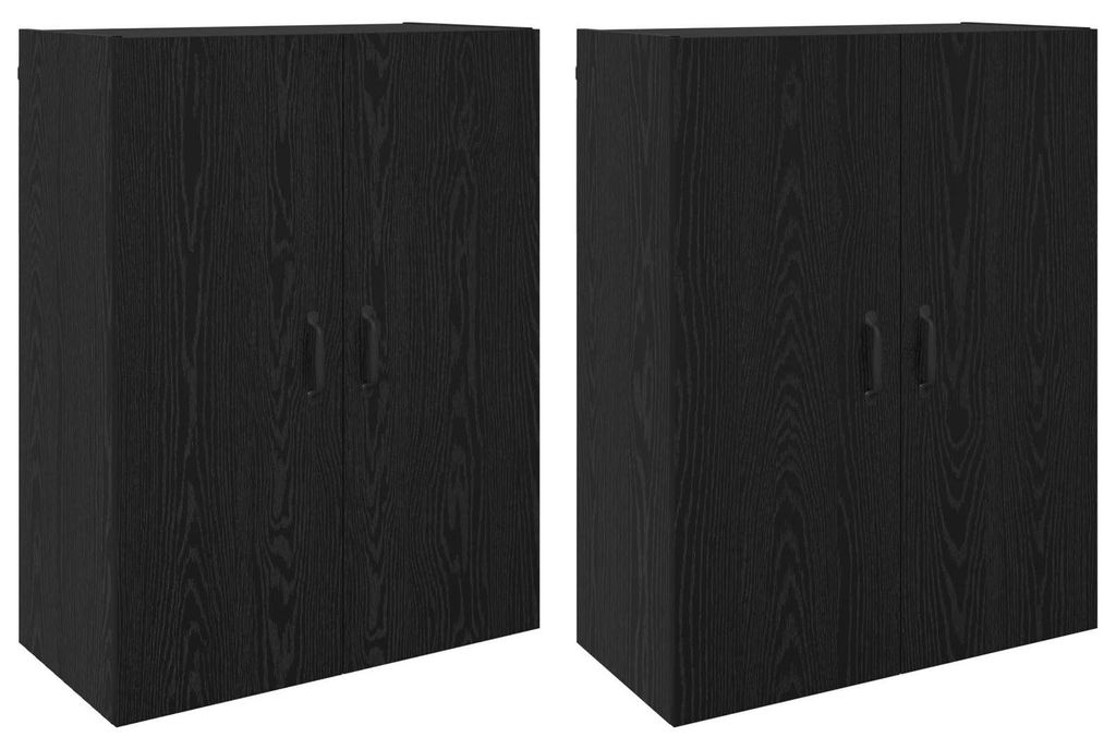 Wandschrank 2 pcs Schwarz Eichen-Optik 69,5 x 34 x 90 cm