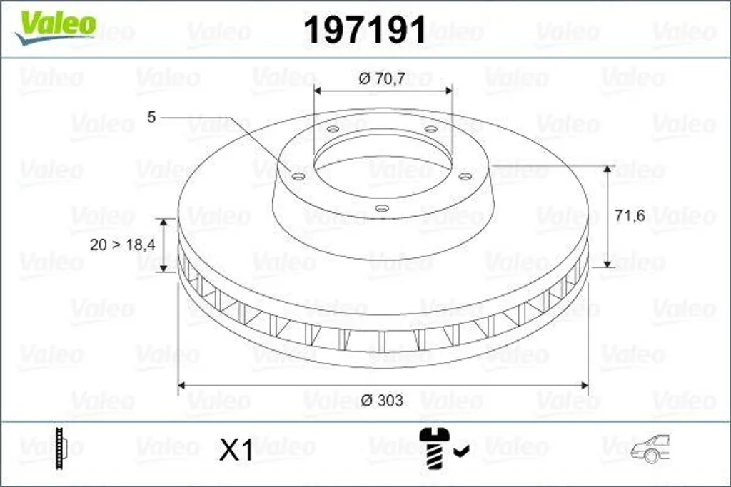 Disque de Frein Haute Performance Valeo 197191 Haute Teneur Carbone