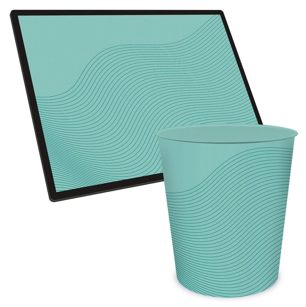 ITENGA Papierkorb Schreibtischunterlage Set - ca. 15 Liter - BOC6 türkis