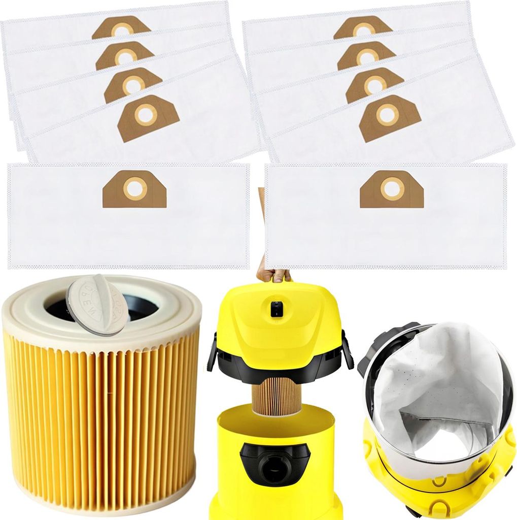 Ensemble de 10 Sacs Aspirateur Synthétiques + Filtre pour Image du produit 