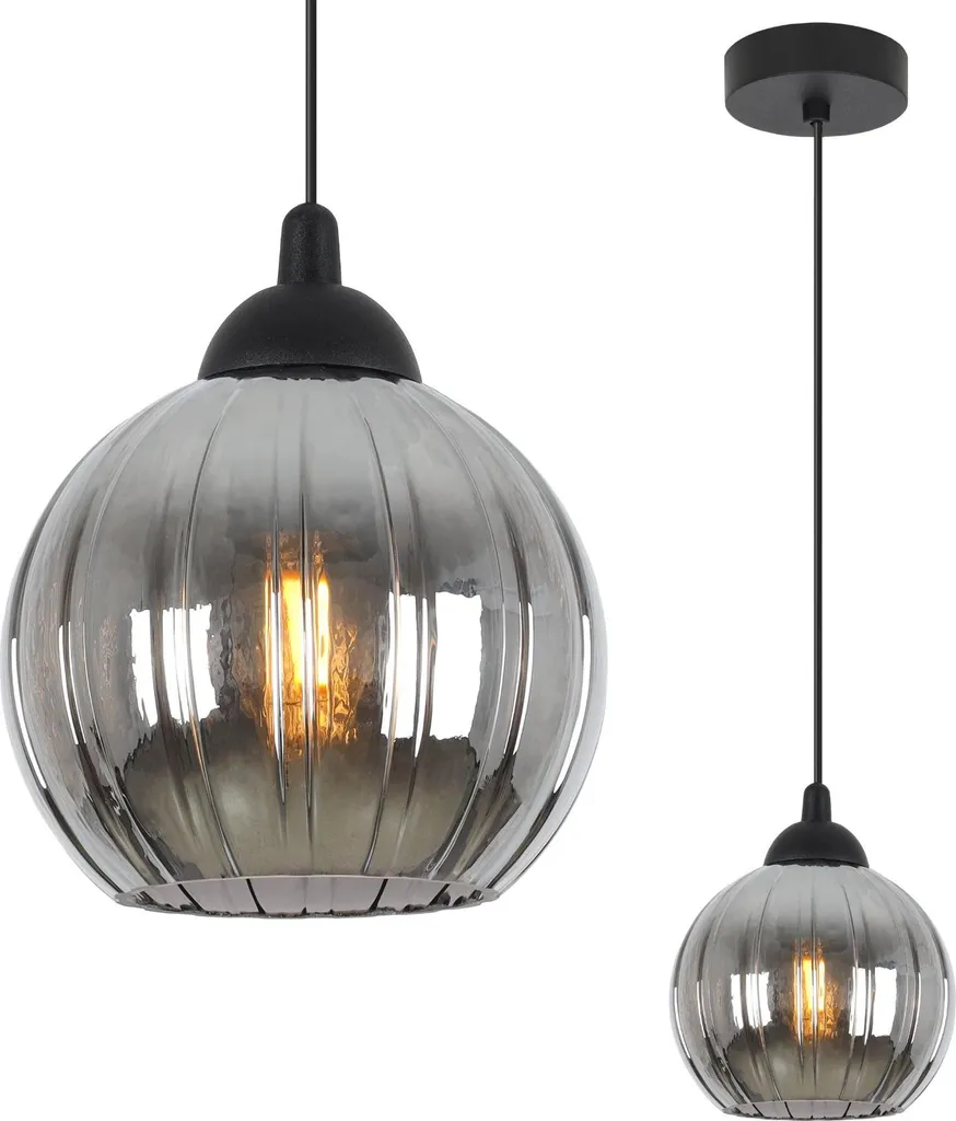 Lampadario Sospensione Costa Nero e Grafite E27 | Design Moderno