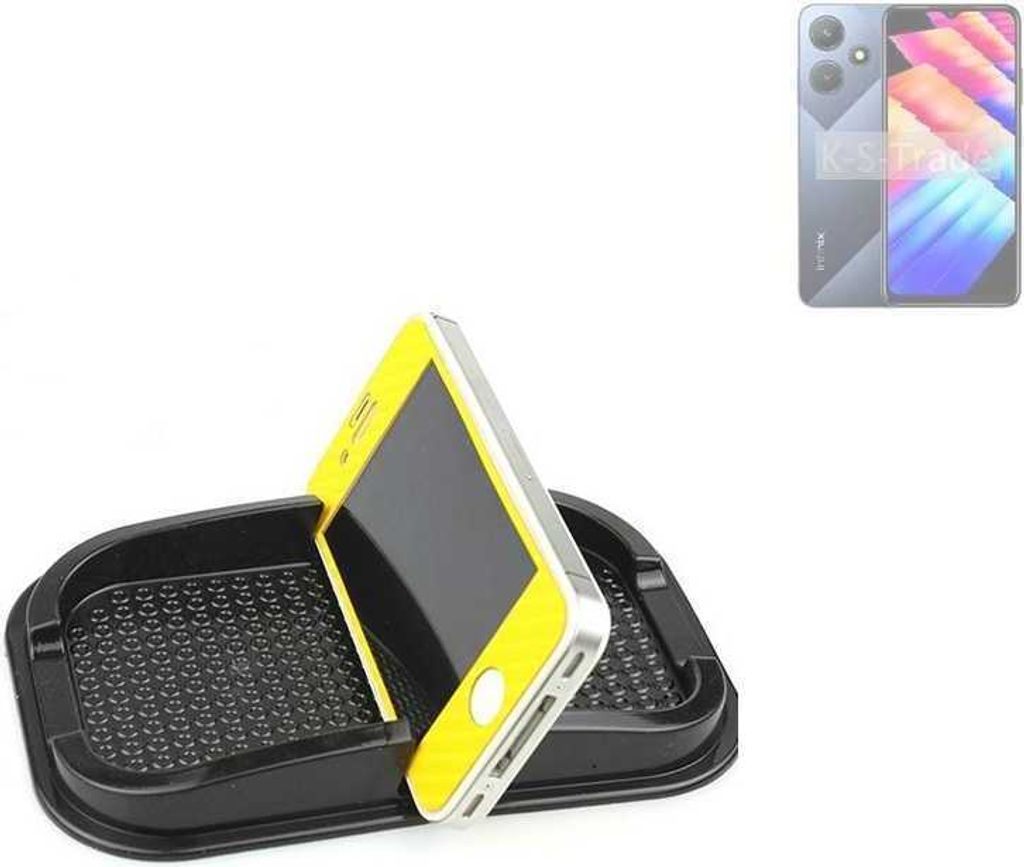 K-S-Trade Auto Anti Rutsch Matte Smartphone-Halter kompatibel mit Infinix Note 30i Haft Pad Armaturenbrett Handy-Halterung Silikon