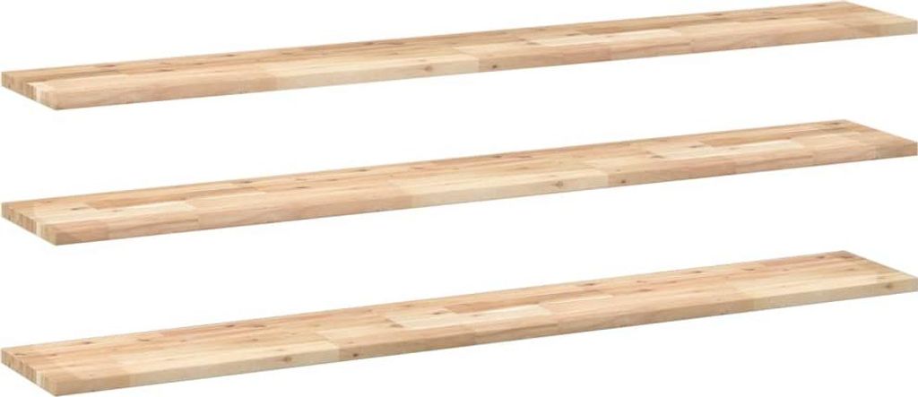 vidaXL Schweberegale 3 Stk. 160x20x2 cm Massivholz Akazie Unbehandelt