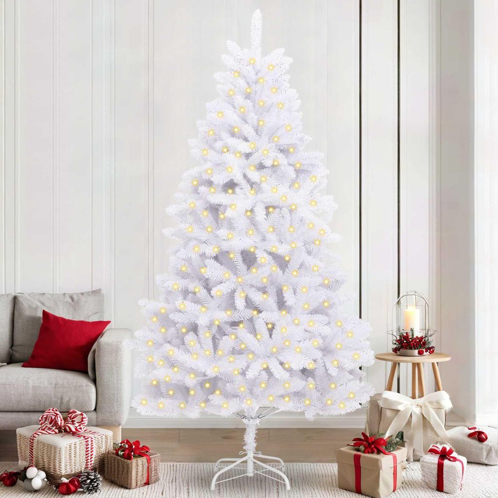 "Schlussverkauf" Künstlicher Weihnachtsbaum - Tannenbaum - Kunstbaum moderne - Weiß 240 cm PVC und Metall C12912