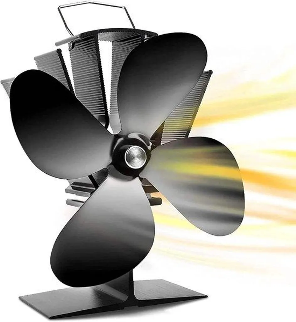 Ventilateur de poêle silencieux 4 pales - Démarrage rapide basse chaleur