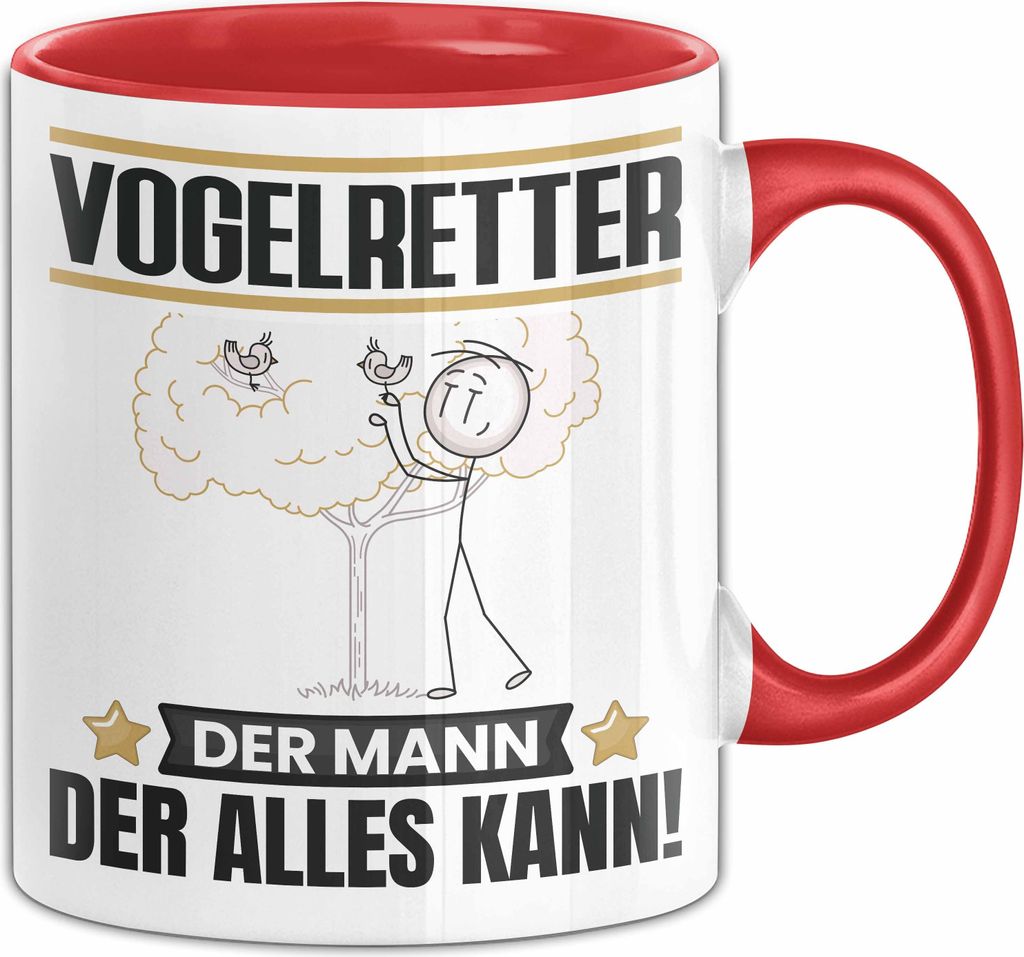 Vogelretter Tasse Geschenk für Vogelretter Der Mann Der Alles Kann Geschenkidee zum Geburtstag (Rot)