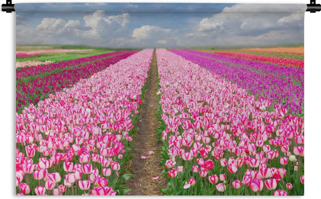 MuchoWow Wandteppich Wandbehang Tulpen - Sonne - Frühling 120x80 cm Tapisserie Dekoration Wandtuch - Wanddekorationen - Wandtücher