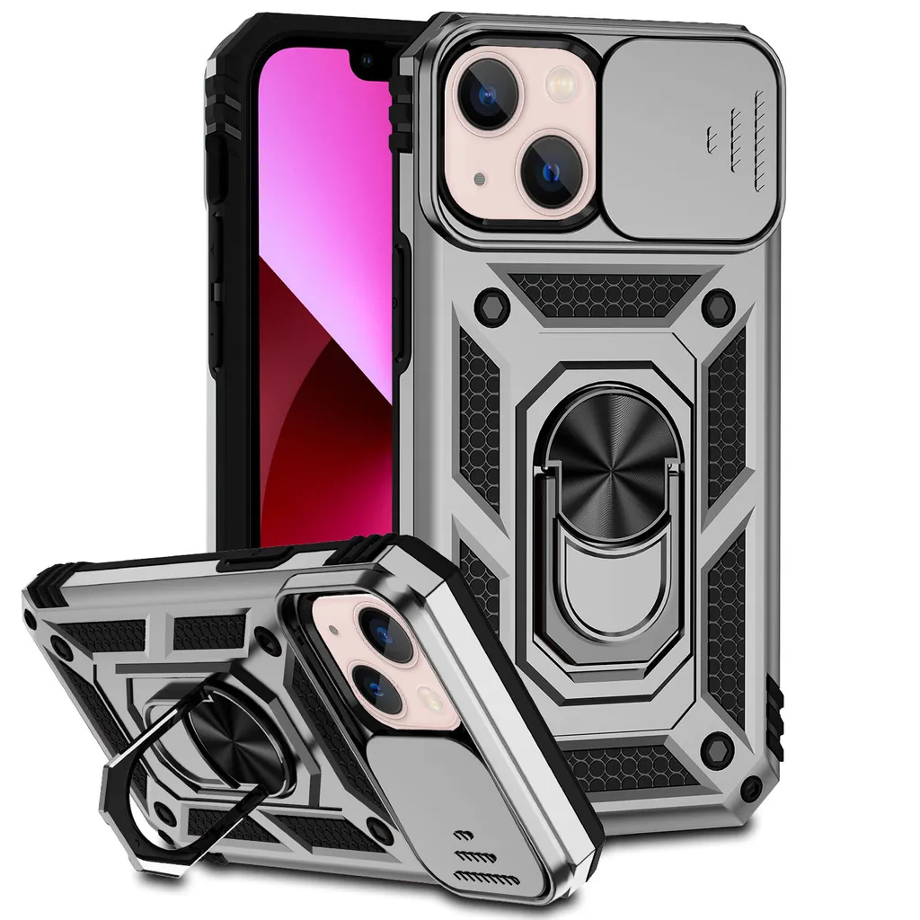Cover Per IPhone 13 Mini – Custodia Lusso Scintillante Con Strass, Anello Supporto E Protezione Fotocamera, Nero