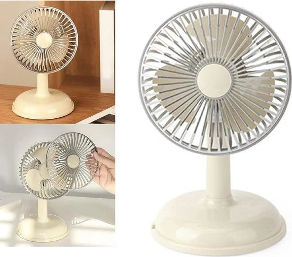 Ventilateur de table USB jaune pour bureau et voyage - Format Mini