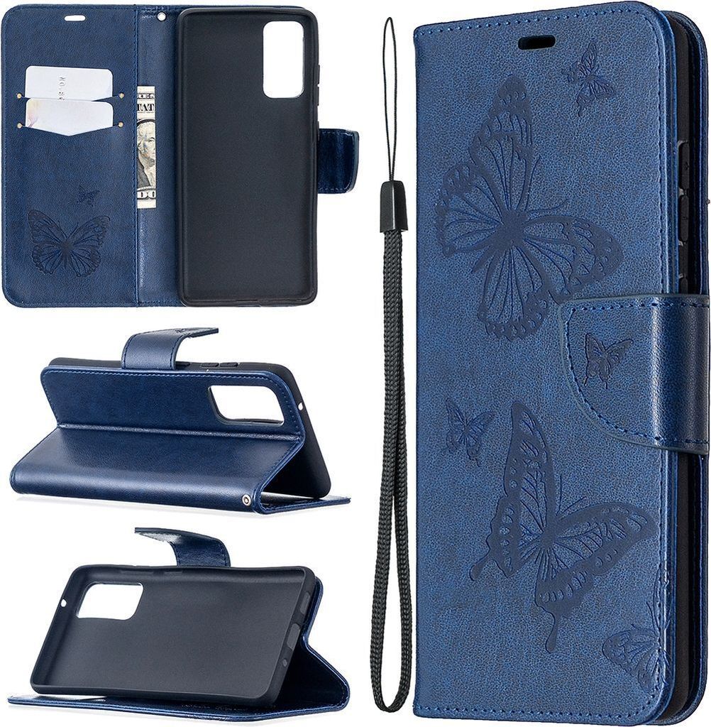 Mobigear Butterfly Samsung Galaxy S21 Hülle Klapphülle Geldbörse - Blau