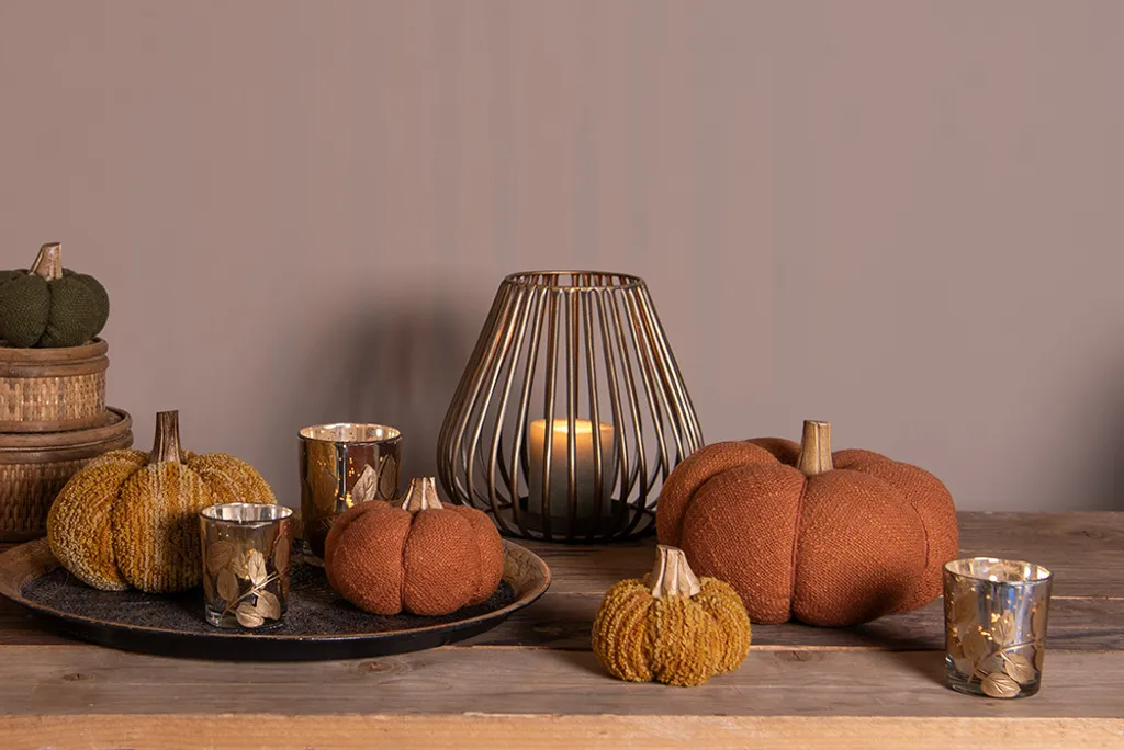 Citrouille Décorative d'Automne 13 cm Jaune Orange Clayre & Eef - 4