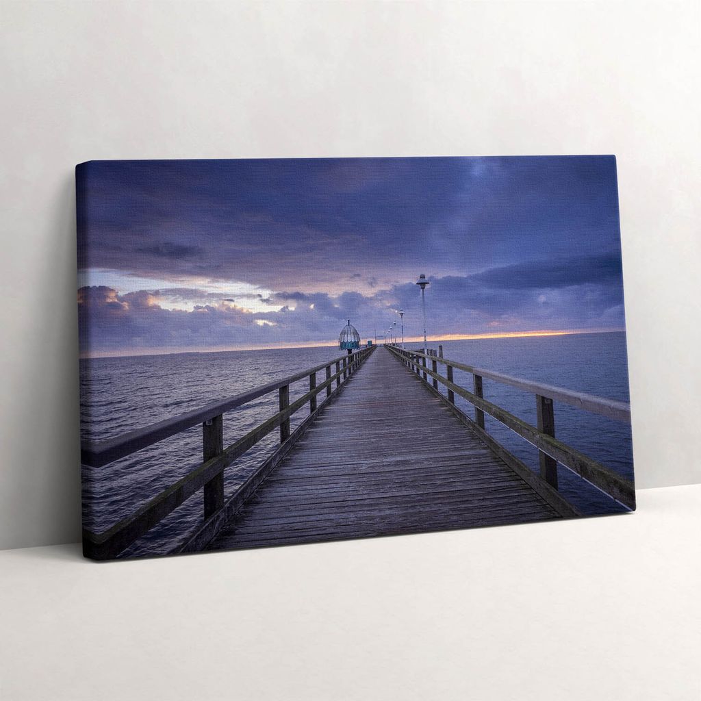 Pier an der Ostsee – Leinwandbild Wandbild – 30x20 cm – Leinwandbilder – Wandbilder – Schlafzimmer – Flur