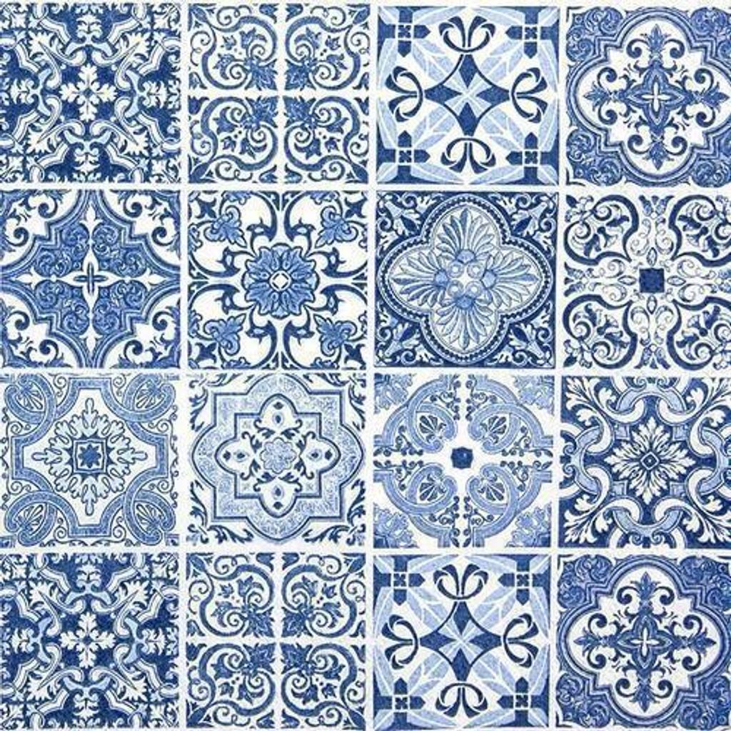20 Servietten Tiles - Mandala blau 33x33cm Produktbild 