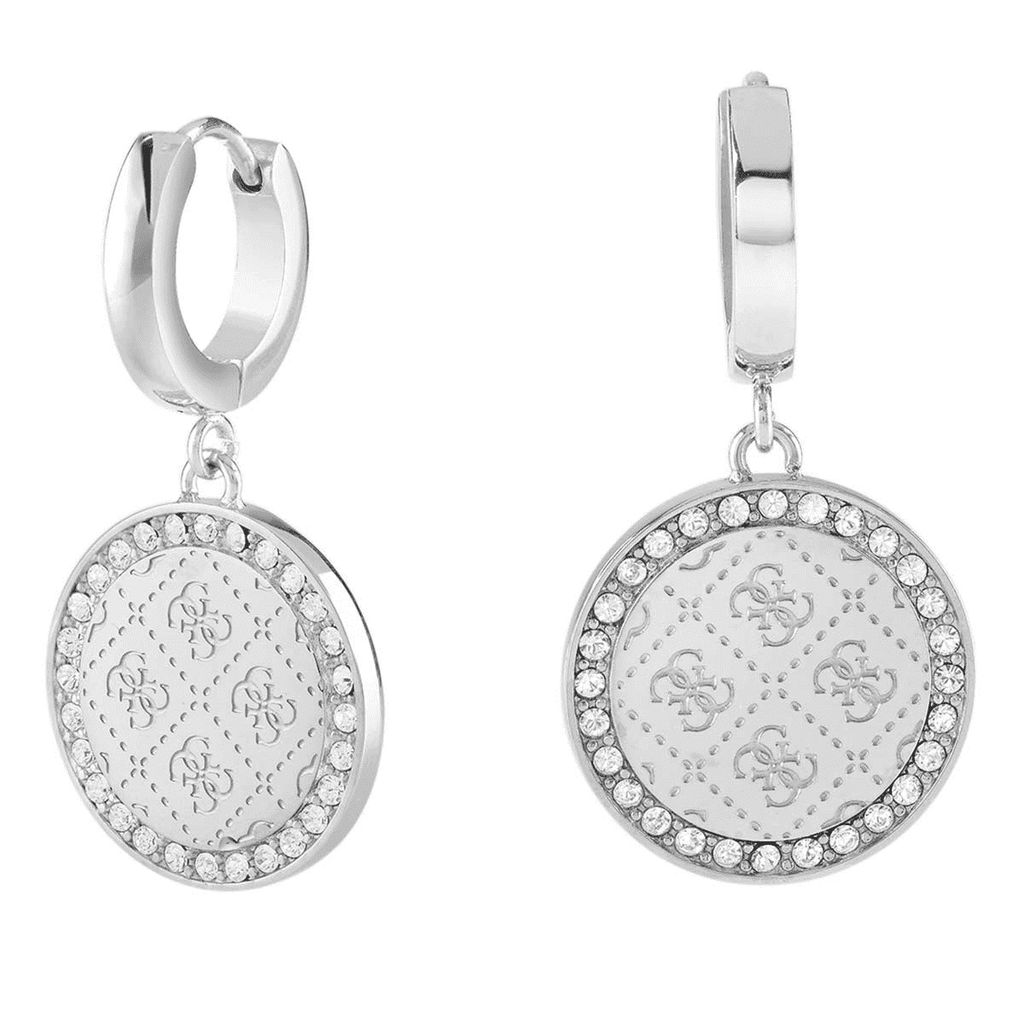 GUESS 30MM HUGGIES 4G COIN & CRYS RH, silber(silber), Gr. N Produktbild 