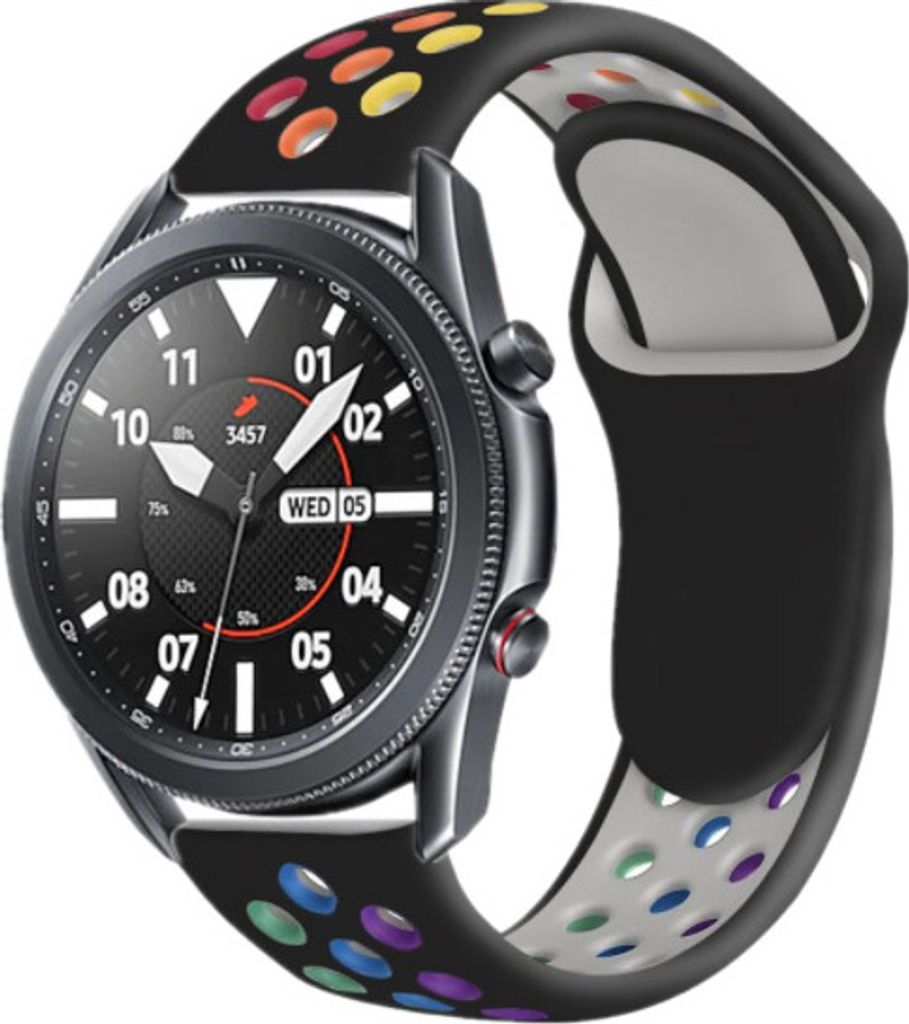 Strap-it Samsung Galaxy Watch 3 45mm Sportarmband (Schwarz / Bunt)