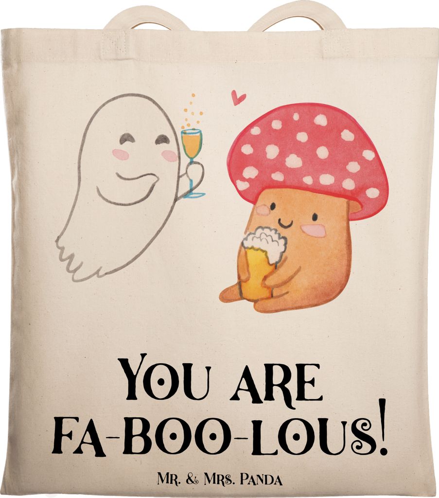 Mr. & Mrs. Panda umhängetasche baumwolle Halloween Zauber - Transparent - Geschenk, Halloween-Partys, Laptoptasche, Stoffbeutel, Tragetasche, Dank...