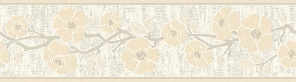 A.S. Creation | Only Borders 11 | 384317 | Vliesbordüre | Blumenoptik | 5.00 x 0.17 m | Beige | Wohnzimmer | Flur | Büro | Küche | Wohnräume