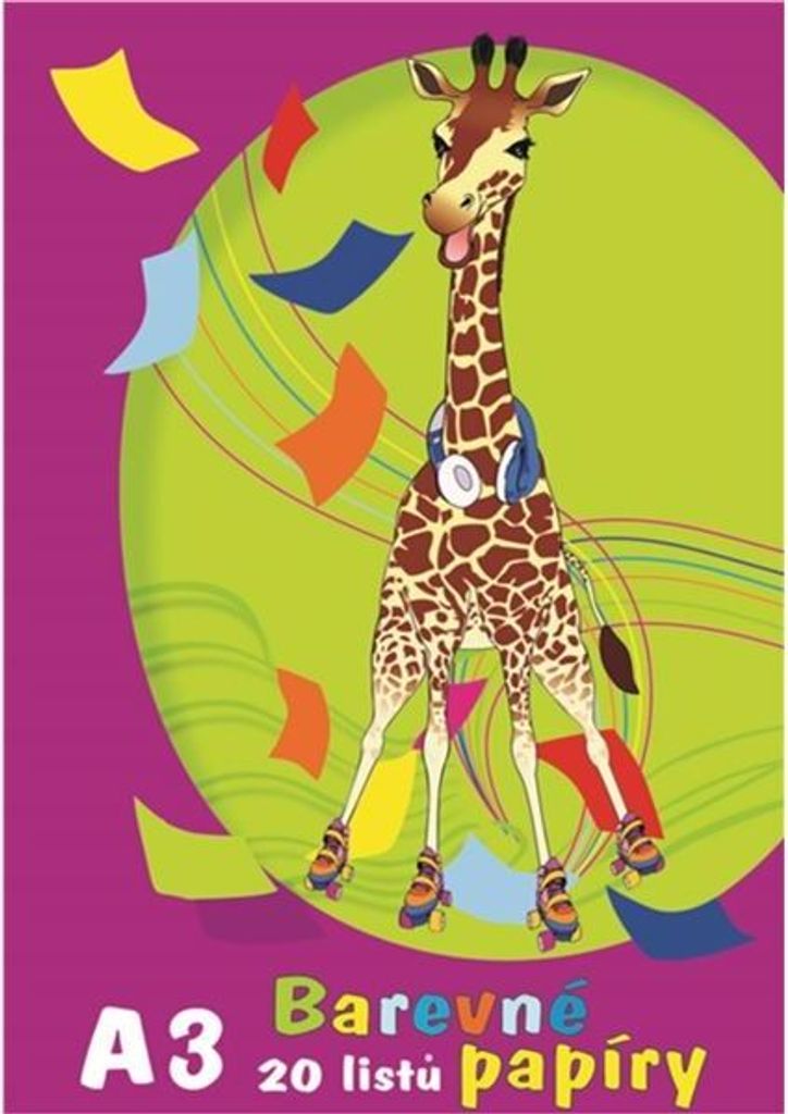 Gekleurd papier, formaat A3, 20 vellen, 80 gram, merk STEPA Productafbeelding 