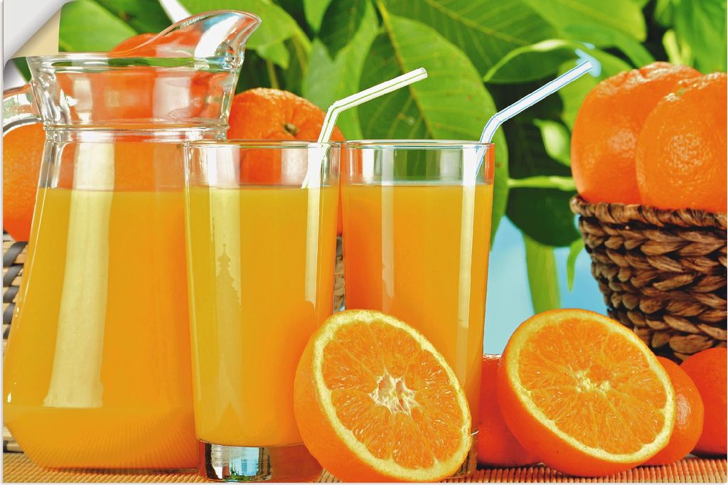 ARTland Wandbild, selbstklebend Gesunder Orangensaft Größe: 60x40 cm