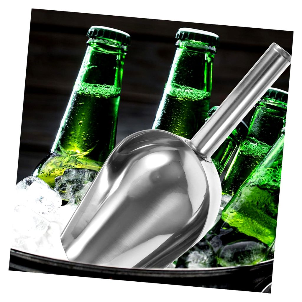 2 Stück Eisschaufeln aus Edelstahl für Eiswürfel mit ergonomischem Griff für Küche und Bar, leicht zu reinigen und vielseitig einsetzbar