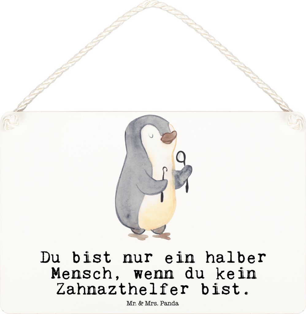 Mr. & Mrs. Panda Wandbild Holz Zahnarzthelfer Herz DIN A6 - Weiß - Geschenk, kleine aufmerksamkeit, Deko, Türschild, Holzschild, Schild, holzbild