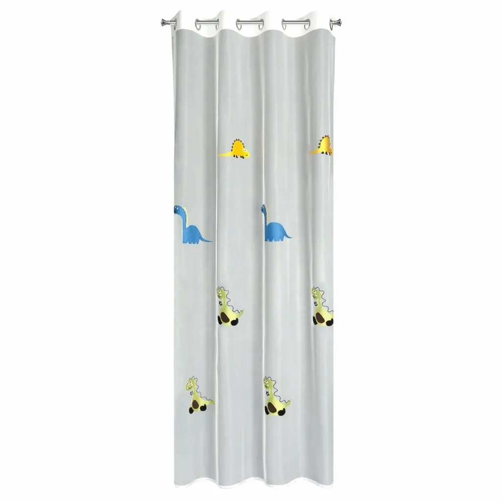 EUROFIRANY | Tenda - 140 x 250 cm - tenda bianca per la camera dei bambini - dinosauro