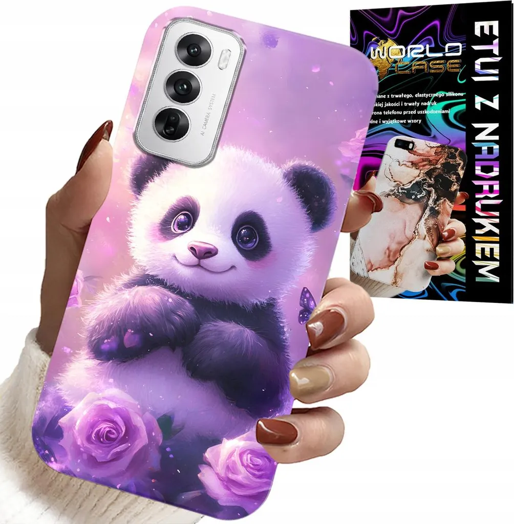 Custodia Oppo Reno12 5G Panda per Bambini con Pellicola Protettiva