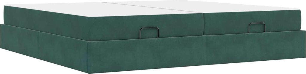 vidaXL Bettgestell mit Matratze mit Matratze 2 pcs Grün Samt