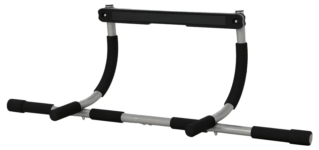 Barre de traction ajustable noire avec poignée antidérapante ergonomique