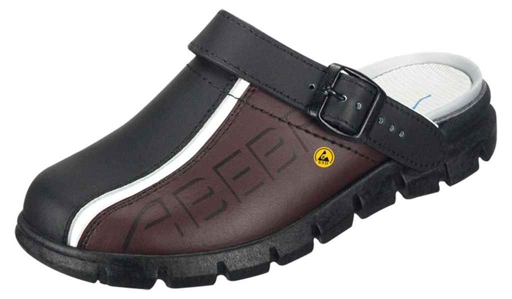 Abeba 37315 Clog schwarz/ braun mit Aufdruck ESD - 46