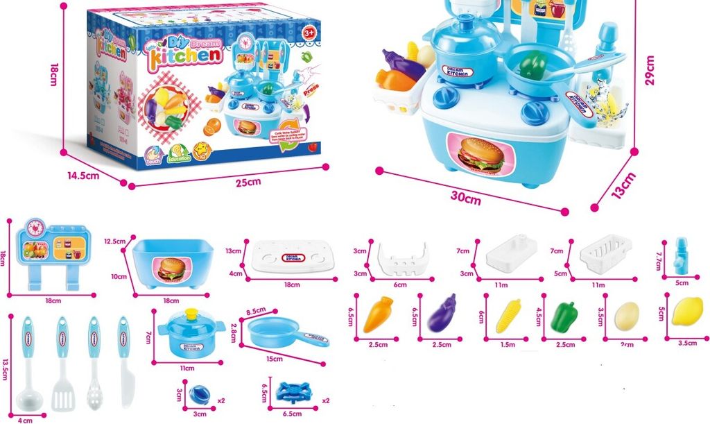 Mini-Küche blau