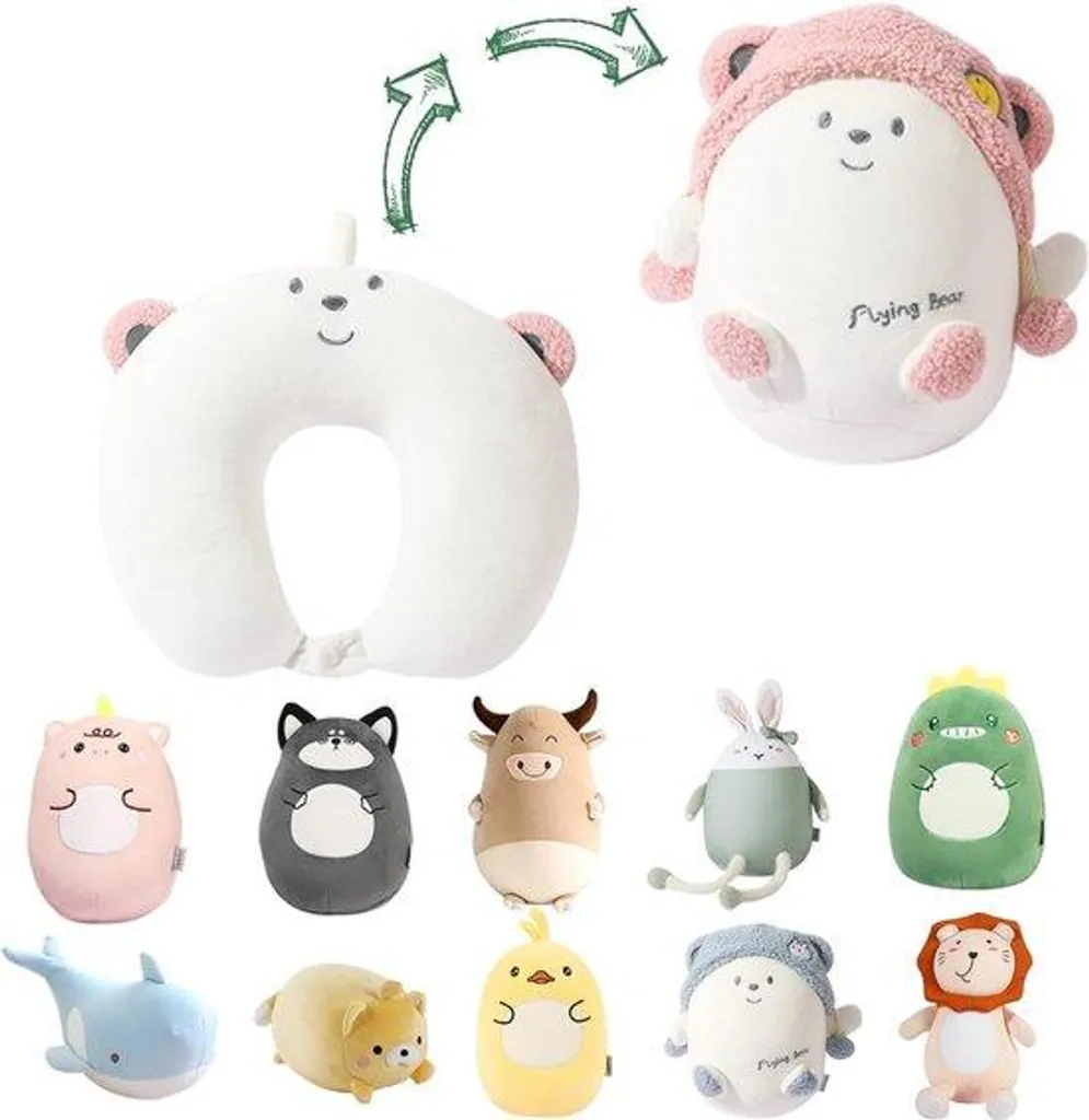 Coussin de voyage pour enfant : accessoire 2-en-1 pour sommeil en transport