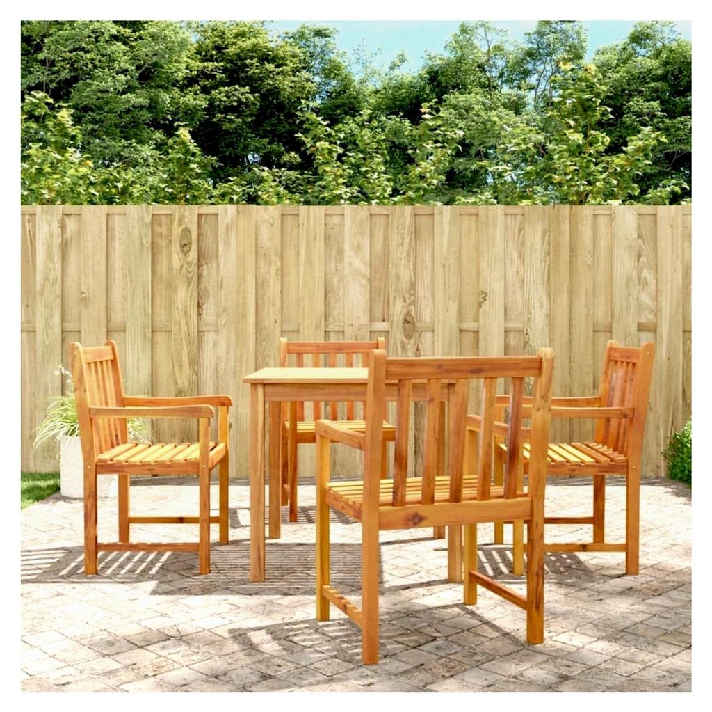 Gartenstühle 4 Stück 56x55,5x90 cm aus massivem Akazienholz