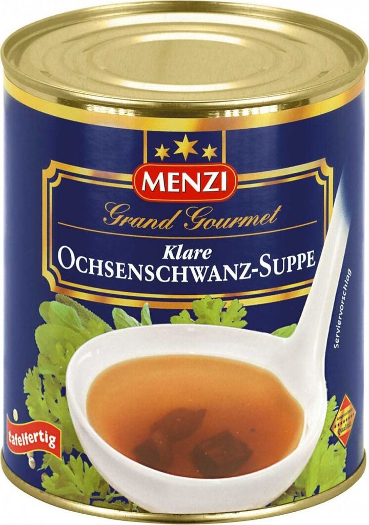 Menzi Ochsenschwanz Suppe klar mit Sherry und Kräutern 800ml