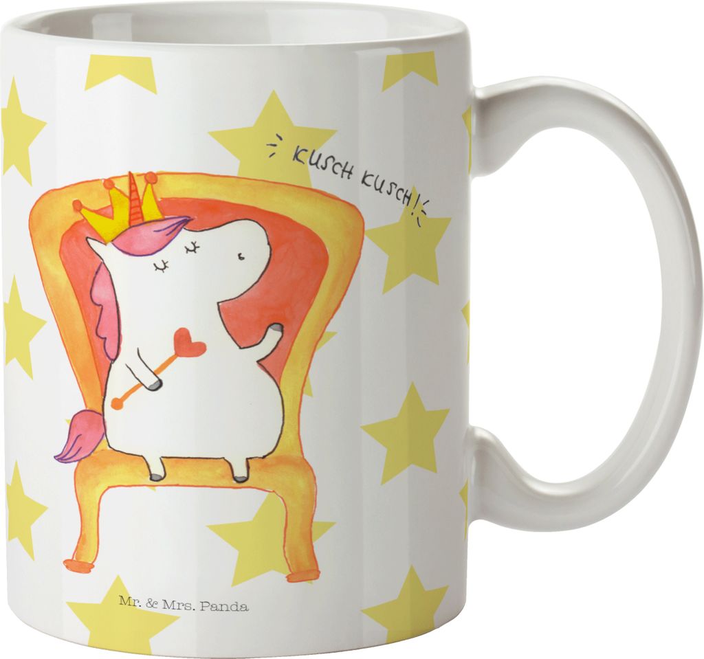 Mr. & Mrs. Panda Kaffeetasse Einhorn Prinzessin - Weiß - Geschenk, Teetasse, Keramikbecher, Geburtstagsgeschenk, Geburtstag, Monat, Deko, Becher, ...