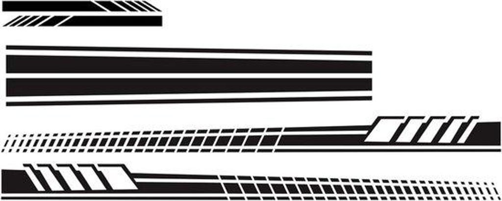 Autosticker-Set für Carrosserie- und Seitenfenster-Abdeckungen mit Reflektorstreifen für Renn- und Sportwagen
